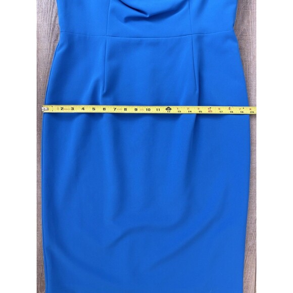 NWT Black Halo Womens Jackie O Blue Sheath Dress Size 14 Midi Celebrity Stretch - Picture 13 of 16